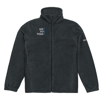 Just For Today Embroidered Unisex Columbia Fleece Jacket - Black / S | Sobervation