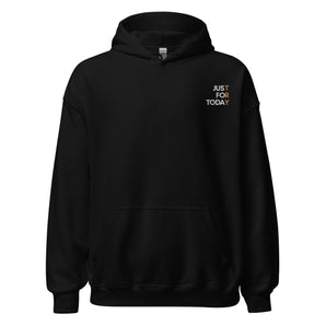 Just for Today Embroidered Hoodie – Premium Recovery Sweatshirt - Black / S | Sobervation