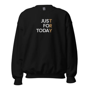 Just for Today Embroidered Sweatshirt – Premium Recovery Apparel - S | Sobervation