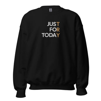 Just for Today Embroidered Sweatshirt – Premium Recovery Apparel - S | Sobervation