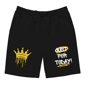 Just For Today Fleece Shorts – DTG Printed Daily Recovery Streetwear - S | Sobervation