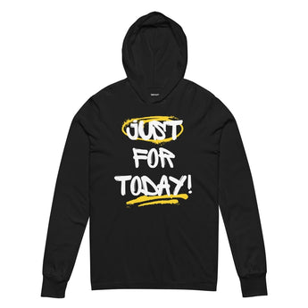 Just for Today Graffiti Hooded Long Sleeve – Lightweight & Loud - Black / XS | Sobervation