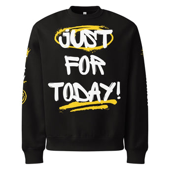 Just for Today Graffiti Oversized Heavyweight Sweatshirt - Black / S | Sobervation
