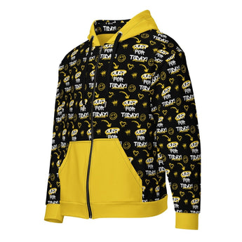 Just for Today Graffiti Zip Hoodie – Yellow & Black Streetwear - 2XS | Sobervation