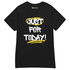 Just for Today Graffiti Women’s Essential Tee – Sober Street Style - Black / S | Sobervation