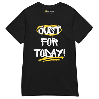 Just for Today Graffiti Women’s Essential Tee – Sober Street Style - Black / S | Sobervation