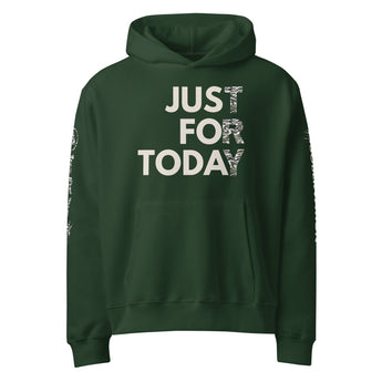 Just for Today Oversized Camo Hoodie – Recovery Statement Piece - Forest / S | Sobervation