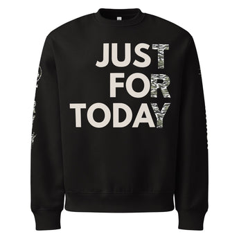 Just for Today Oversized Camo Sweatshirt – Recovery Heavyweight - S | Sobervation