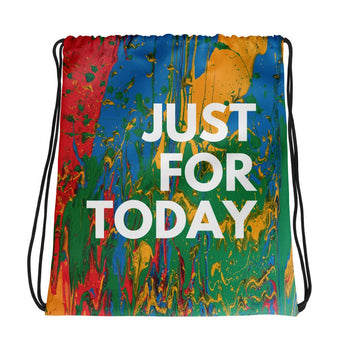 Just For Today: Rainbow Drip Drawstring Bag - Default Title | Sobervation