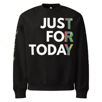 Just for Today Rainbow Drip Oversized Sweatshirt — Daily Reminder Edition - Black / S | Sobervation