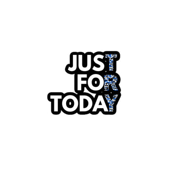 Just for Today Blue Camo Sticker – Recovery Warrior Vinyl Sticker - 3″×3″ | Sobervation