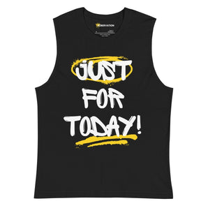 Just for Today Graffiti Men's Muscle Shirt - Street-Style Recovery Tank - S | Sobervation