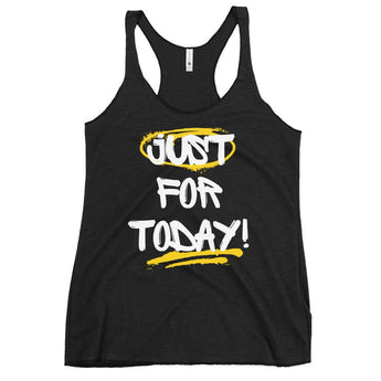 Just for Today Graffiti Women's Racerback Tank - Street-Style Recovery Tank - XS | Sobervation