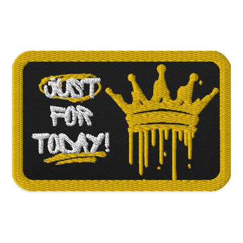 Just for Today Crown Embroidered Patch - Graffiti Style Iron-On Sew-On Pin - Default Title | Sobervation