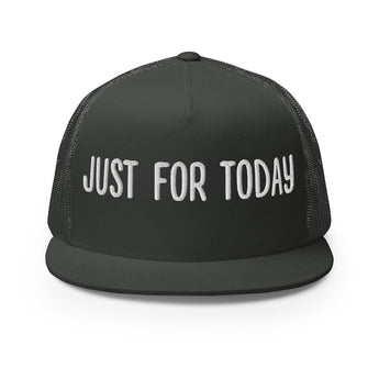 Just For Today Trucker Cap – Breathable Style, Powerful Message - Charcoal | Sobervation