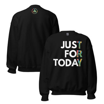 Just For Today Unisex Sweatshirt – Recovery in Full Color - Black / S | Sobervation