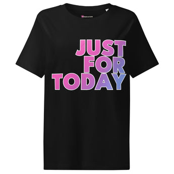 Just For Today – Women’s Organic Cotton Tee (Retro Vibes) - Black / S | Sobervation