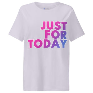Just For Today – Women’s Organic Cotton Tee (Retro Vibes) - Lavender / S | Sobervation