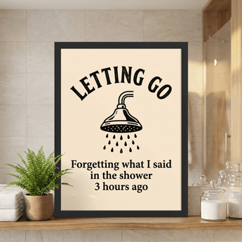 Letting Go Sobriety Framed Poster | Sober Translations Art Print 18x24 - Framed Poster - Sobervation