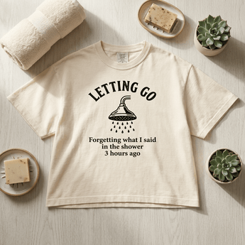 Letting Go Women's Boxy Tee | Sober Translations | Comfort Colors Sobriety Shirt - S Women's Heavyweight Boxy Tee - Sobervation