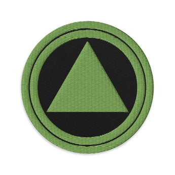 Lime Green Sobriety Symbol Embroidered Patch - Iron-On Sew-On Pin - Black | Sobervation