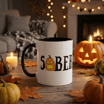 Limited Edition Halloween Sober Pumpkin Mug -Black Mug - Sobervation
