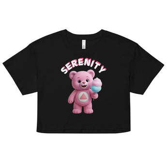 Lolli the Pink Serenity Cub Crop Top – Cotton Candy Bear - Black / XS | Sobervation