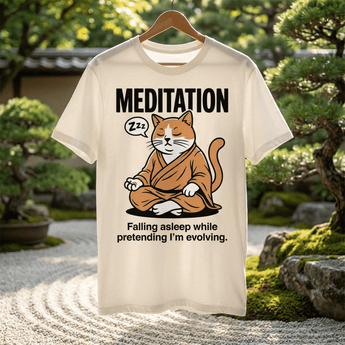 Meditation Sobriety T-Shirt | Sober Translations Recovery Tee - Natural Graphic Print T Shirt - Sobervation