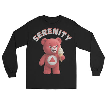 Men’s Long Sleeve “Serenity” Shirt – Red Cub with Ice Cream Cone - Black / S | Sobervation