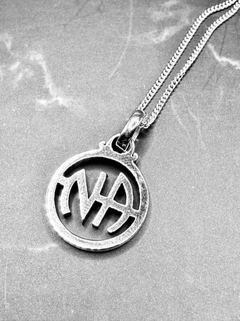 NA Symbol Silver Pendant Necklace – Recovery Jewelry TPD4341 - Default Title | Sobervation