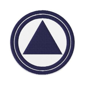 Navy Blue Sobriety Symbol Embroidered Patch - Iron-On Sew-On Pin - White | Sobervation