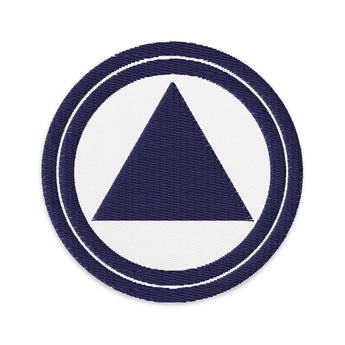 Navy Blue Sobriety Symbol Embroidered Patch - Iron-On Sew-On Pin - White | Sobervation