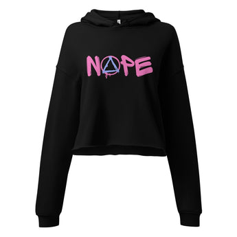 NOPE Pink Graffiti Crop Hoodie – Sobriety Symbol Streetwear - S | Sobervation