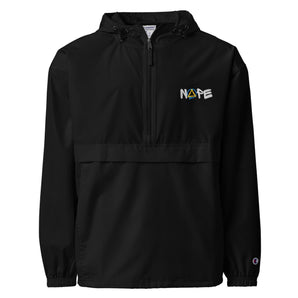 Nope Embroidered Champion Packable Jacket - Black / S | Sobervation
