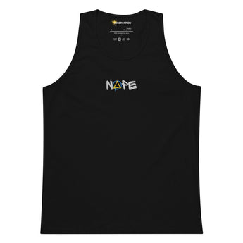 Nope Embroidered Men's Premium Tank Top - Black / S | Sobervation