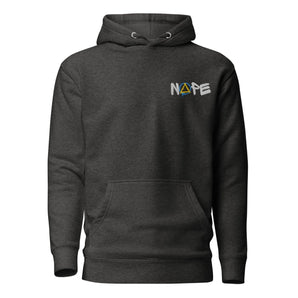 NOPE Embroidered Premium Hoodie – Graffiti Sobriety with Comfort - Charcoal Heather / S | Sobervation