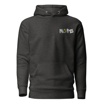 NOPE Embroidered Premium Hoodie – Graffiti Sobriety with Comfort - Charcoal Heather / S | Sobervation