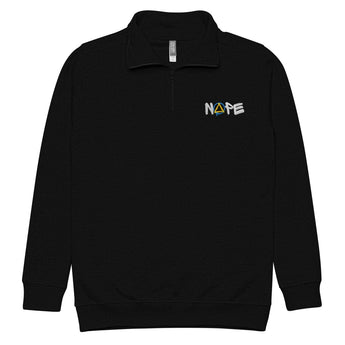 Nope Embroidered Unisex Fleece Pullover - Black / S | Sobervation
