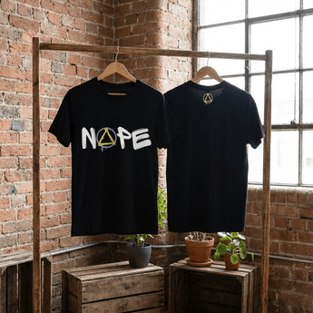 NOPE Graffiti Sobriety Symbol Essential Tee | Sober Streetwear | Recovery T-Shirt - Black Graphic Print T Shirt - Sobervation