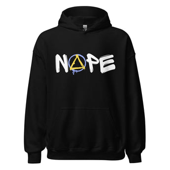 NOPE Graffiti Sobriety Symbol Unisex Hoodie – Recovery With Attitude - Black / S | Sobervation