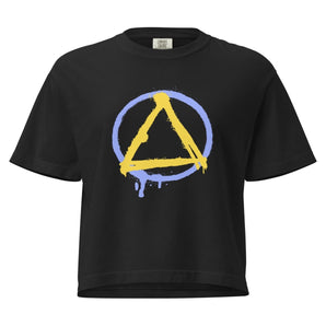 NOPE Graffiti Sobriety Symbol – Women’s Heavyweight Boxy Tee - Black / S | Sobervation