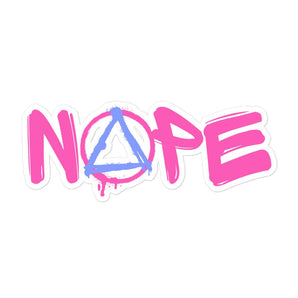 NOPE Pink Graffiti Sobriety Symbol Sticker – Bold Recovery Vinyl Sticker - 5.5″×5.5″ | Sobervation