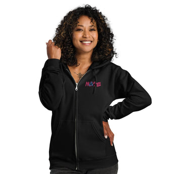 NOPE Pink Graffiti Embroidered Zip Hoodie – Recovery Apparel - S | Sobervation