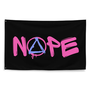 NOPE Pink Graffiti Flag – Sobriety Symbol Wall Decor - Default Title | Sobervation
