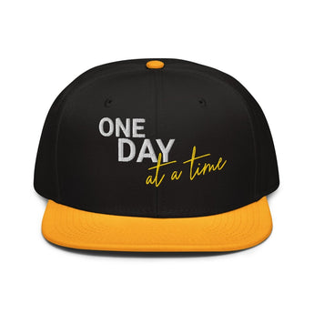 One Day at a Time Embroidered Snapback - Recovery Streetwear - Gold / Black / Black | Sobervation
