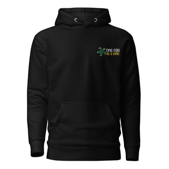 One Day at a Time Turtle Premium Hoodie – Steady Sobriety Journey - Black / S | Sobervation