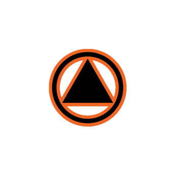 Orange Sobriety Symbol Sticker – Energy Recovery Reminder Sticker - 3″×3″ | Sobervation