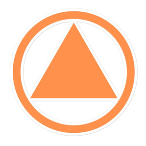 Orange Sobriety Triangle Bubble-Free Sticker – Bright Recovery Symbol - 5.5″×5.5″ | Sobervation