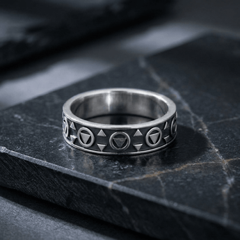 Peter Stone Triangle Serenity Band Ring - Sterling Silver Recovery Jewelry JR163 - 4 Ring - Sobervation