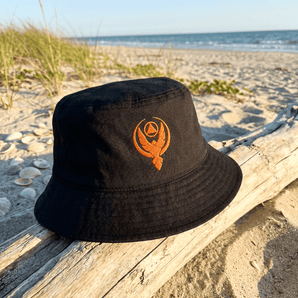 Phoenix Reborn Embroidered Bucket Hat | Sobriety Symbol | Sobervation - Black Bucket Hat - Sobervation